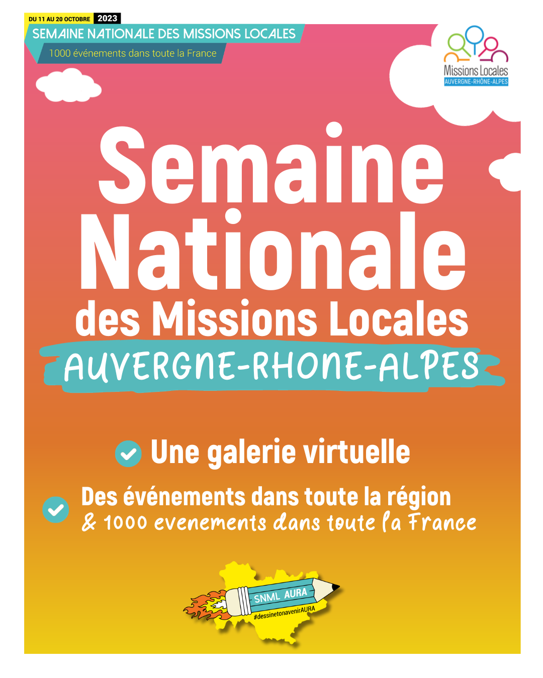 affiche semaine nationale missions locales 2023 AURA